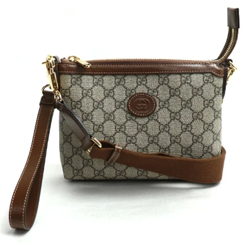 Gucci Vintage Pre-owned Canvas crossbody-bags Beige Dames