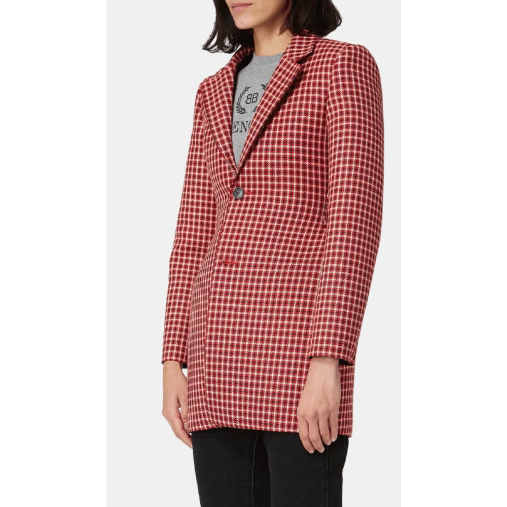 Balenciaga Puffy Effect Wolruitjes Blazer Jas Red Dames