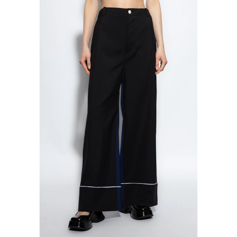 Marni Wollen hoge taille broek Black Dames