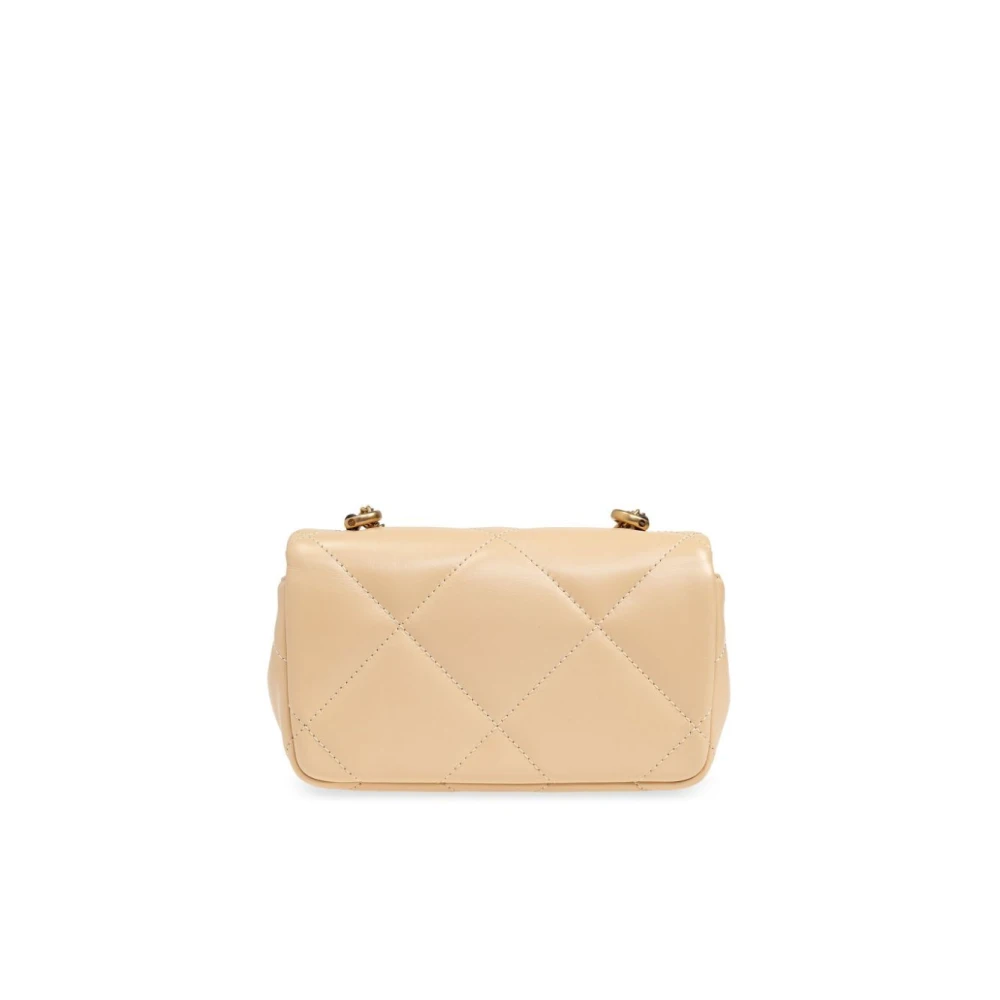 TORY BURCH Diamant Quilt Mini Flap Tas Beige Dames