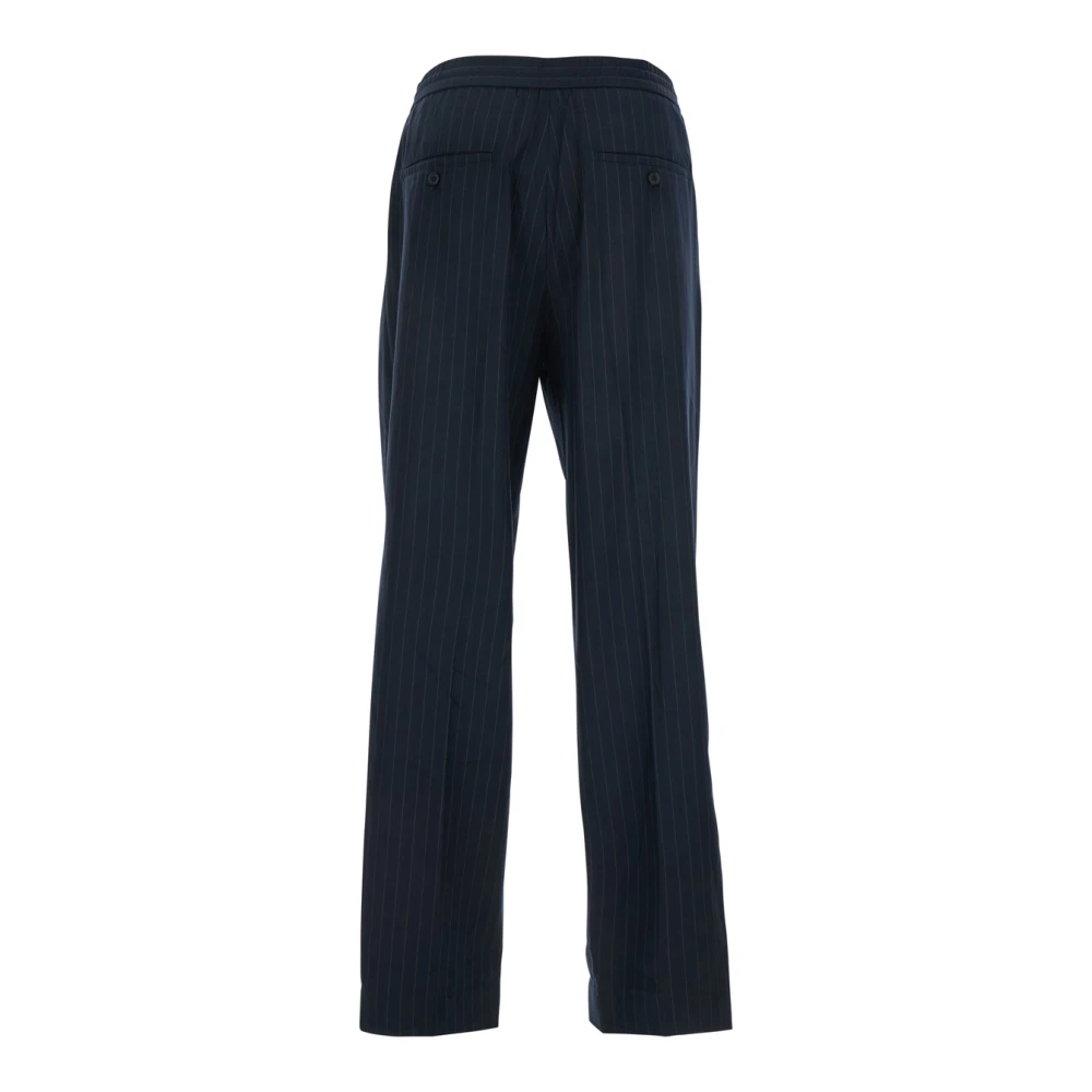 Dunst Blauwe Gestreepte Katoenen Broek met Elastische Taille Blue Heren