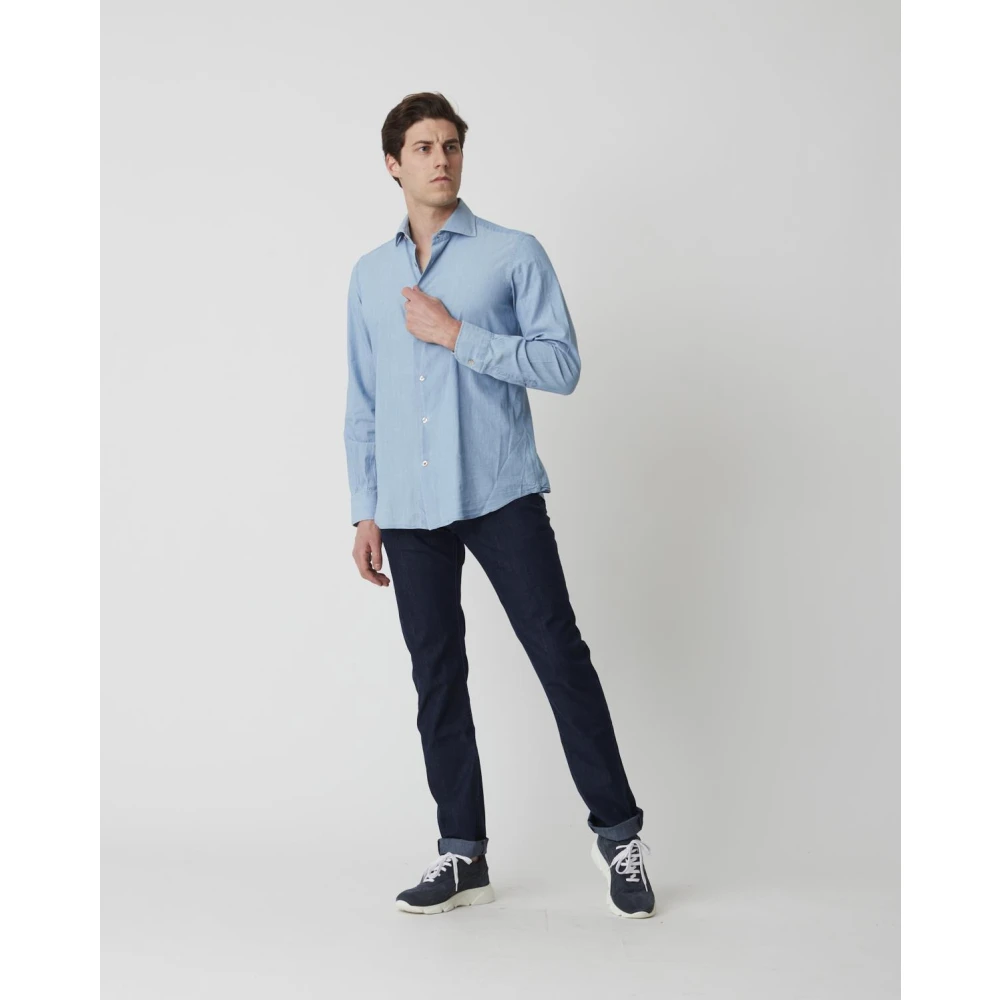 Mazzarelli Casual Shirts Blue Heren