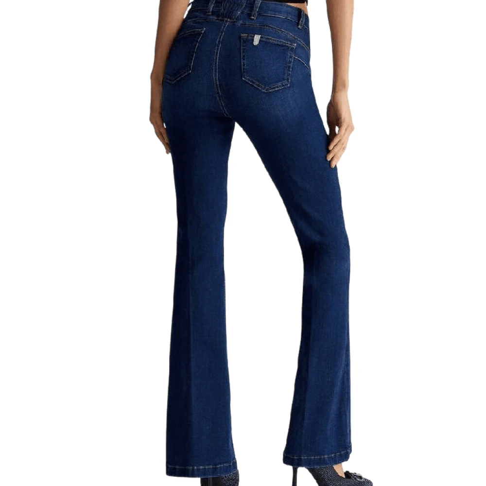 Liu Jo Flare Denim Jeans met Elastische Taille Blue Dames