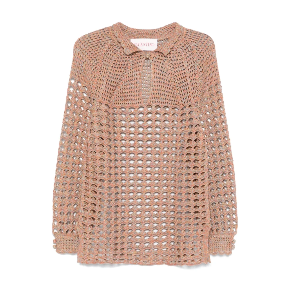 Valentino Garavani Men's Beige Round-Neck Knitwear, M, V-Neck Knit Jumper