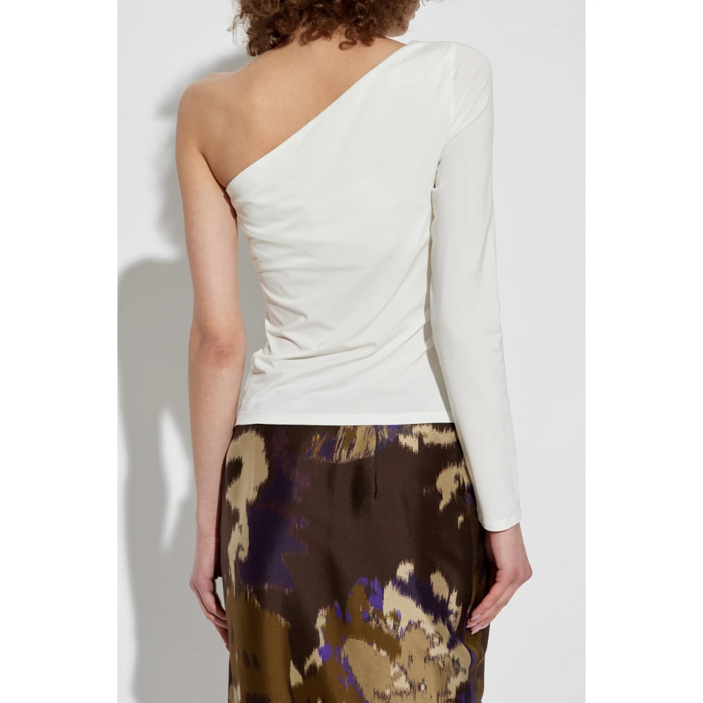 Max Mara Een-schouder top 'Spluga' Beige Dames