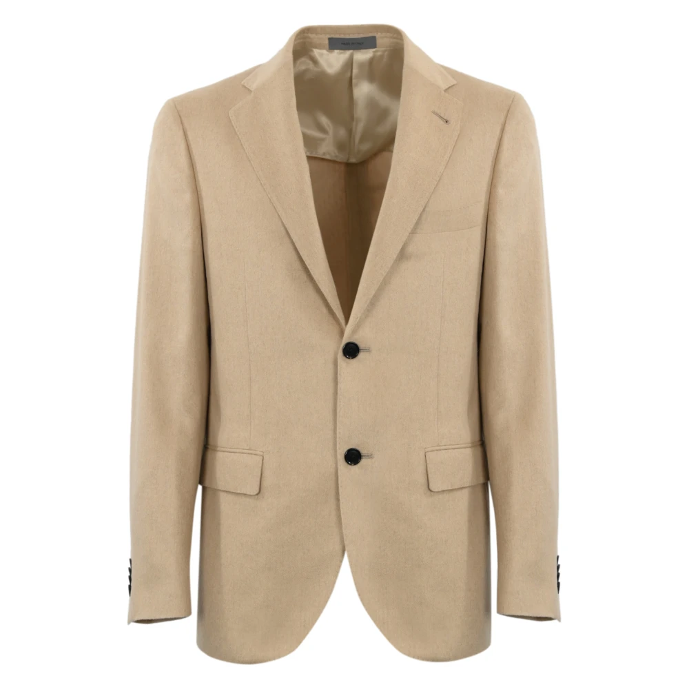 Corneliani Zijde Kasjmier Beige Jas Beige Heren