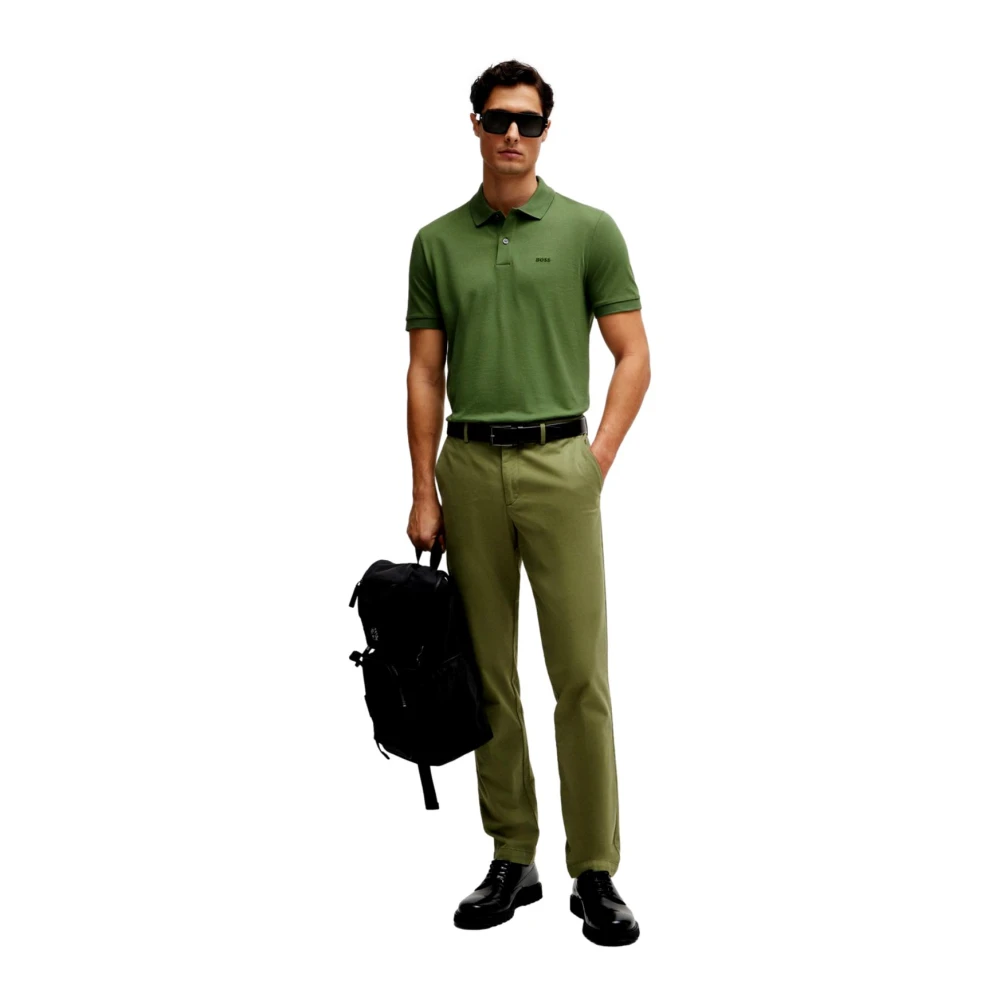 Hugo Boss Slim Fit Katoenen Chino Broek Groen Green Heren