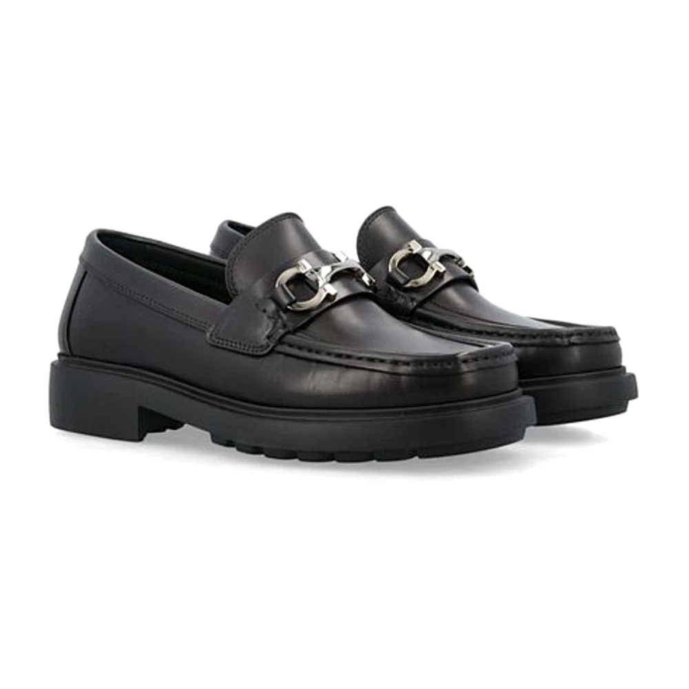 Salvatore Ferragamo Golden Buckle Sneakers Black, Herr