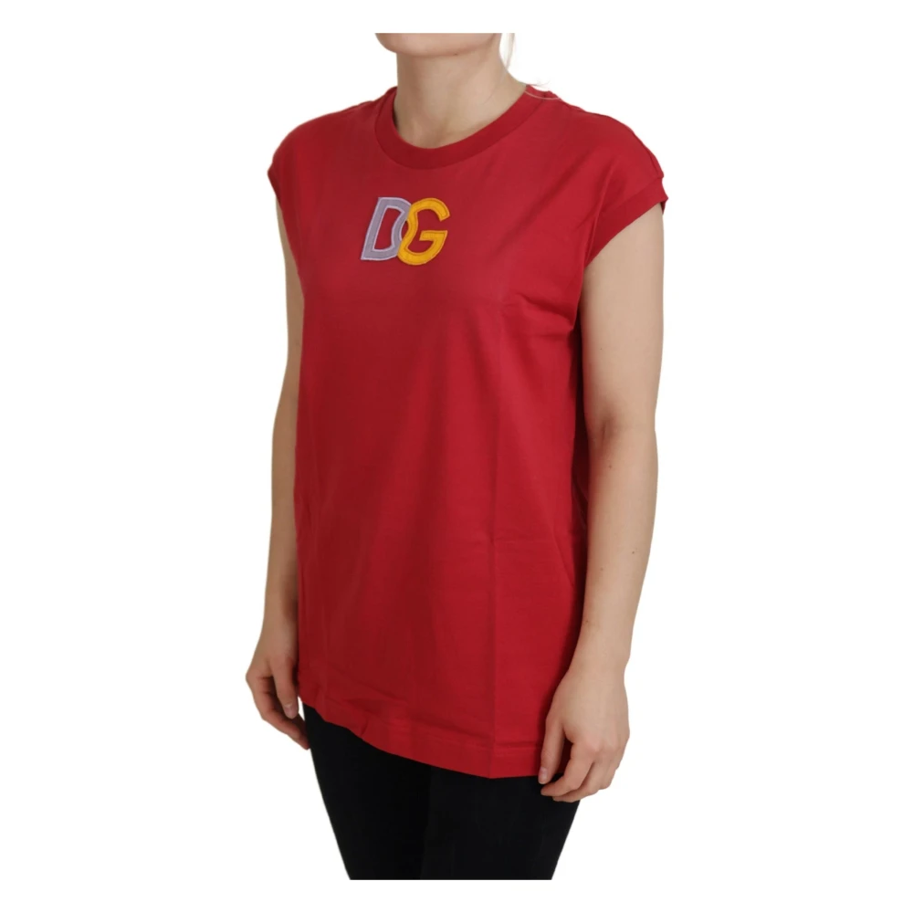 Dolce & Gabbana Rood mouwloos katoenen hemd Red Dames