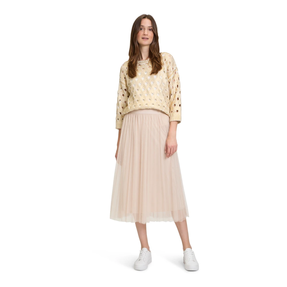 Betty & Co Gebreide trui met structuur White Dames