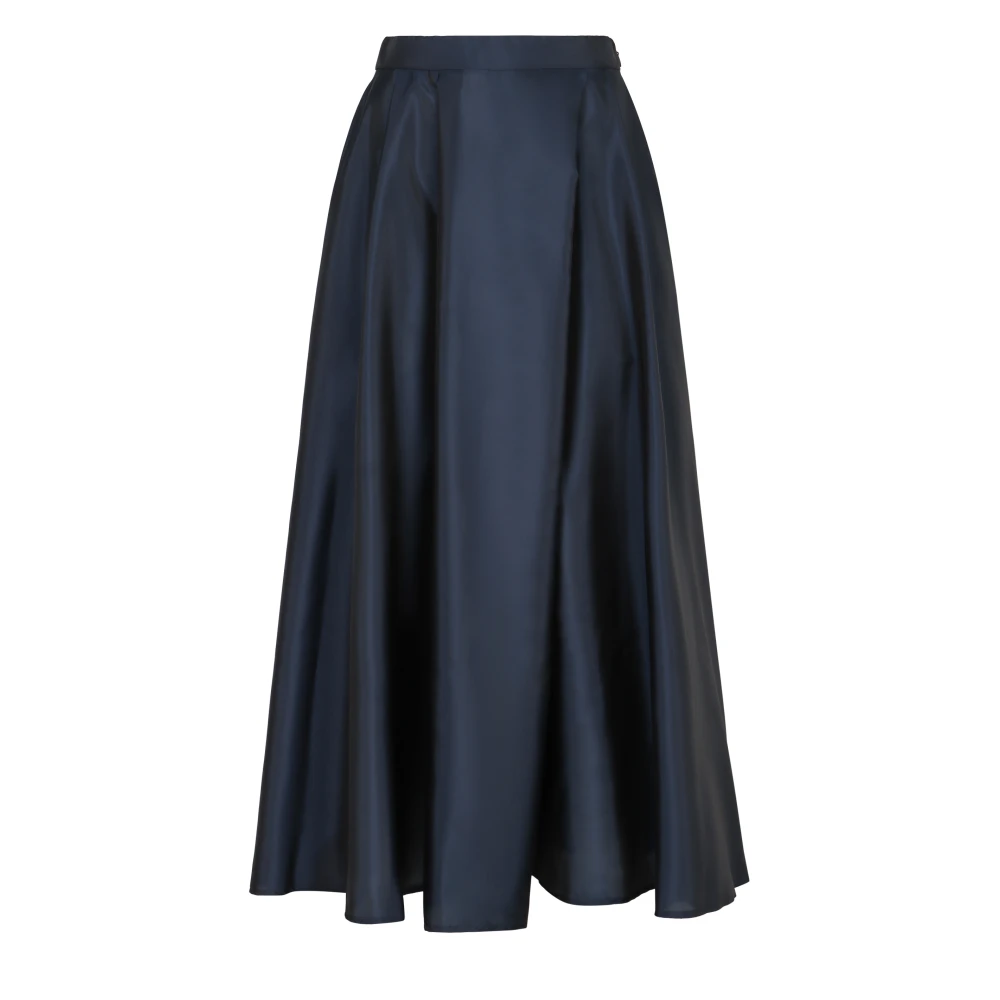 Emporio Armani Elastische A-lijn Midi Rok Blue Dames