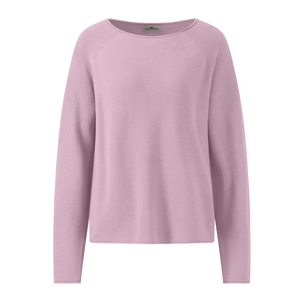 FYNCH-HATTON Fijne Katoen O-Neck Pullover Pink Dames