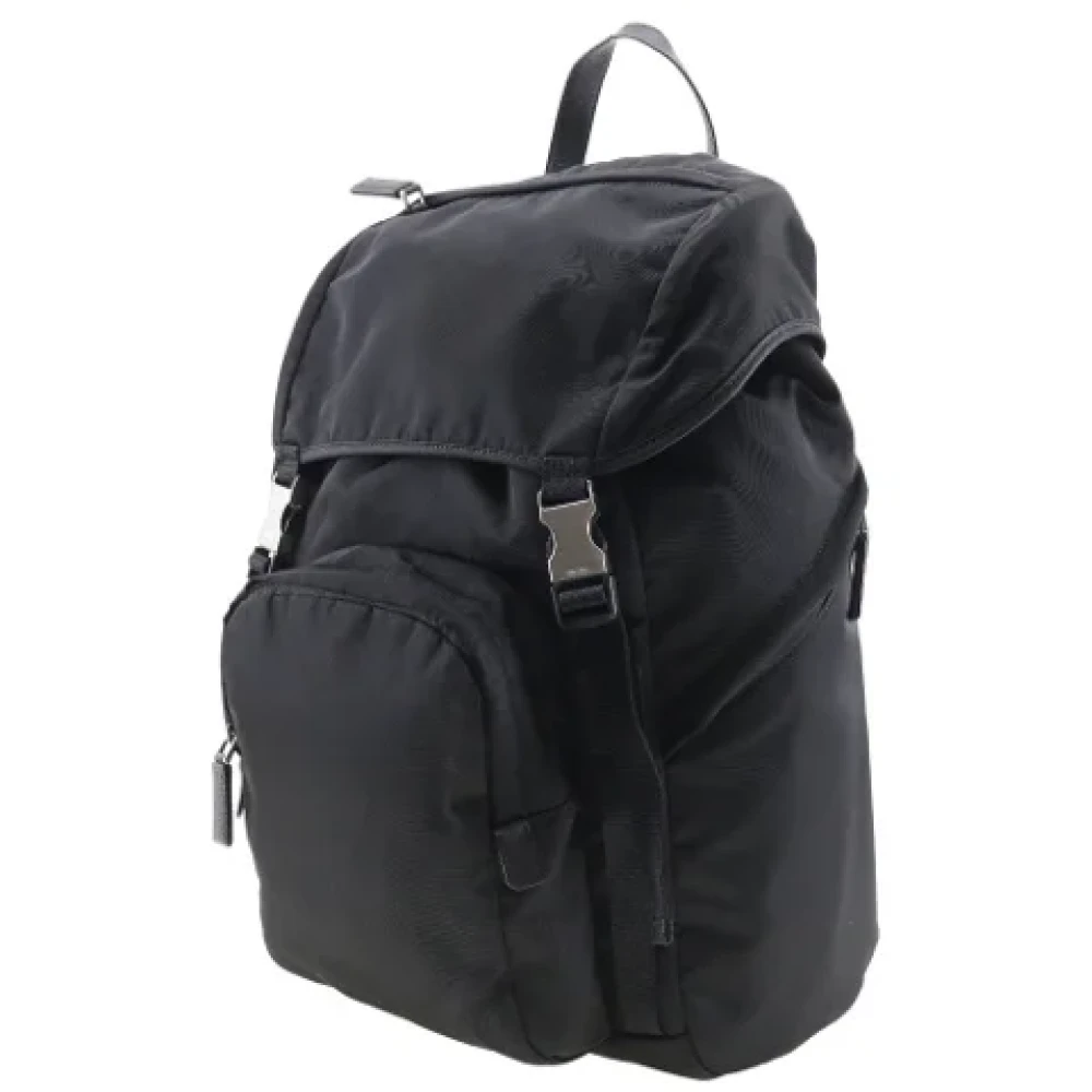 Prada Vintage Pre-owned Fabric backpacks Black Dames