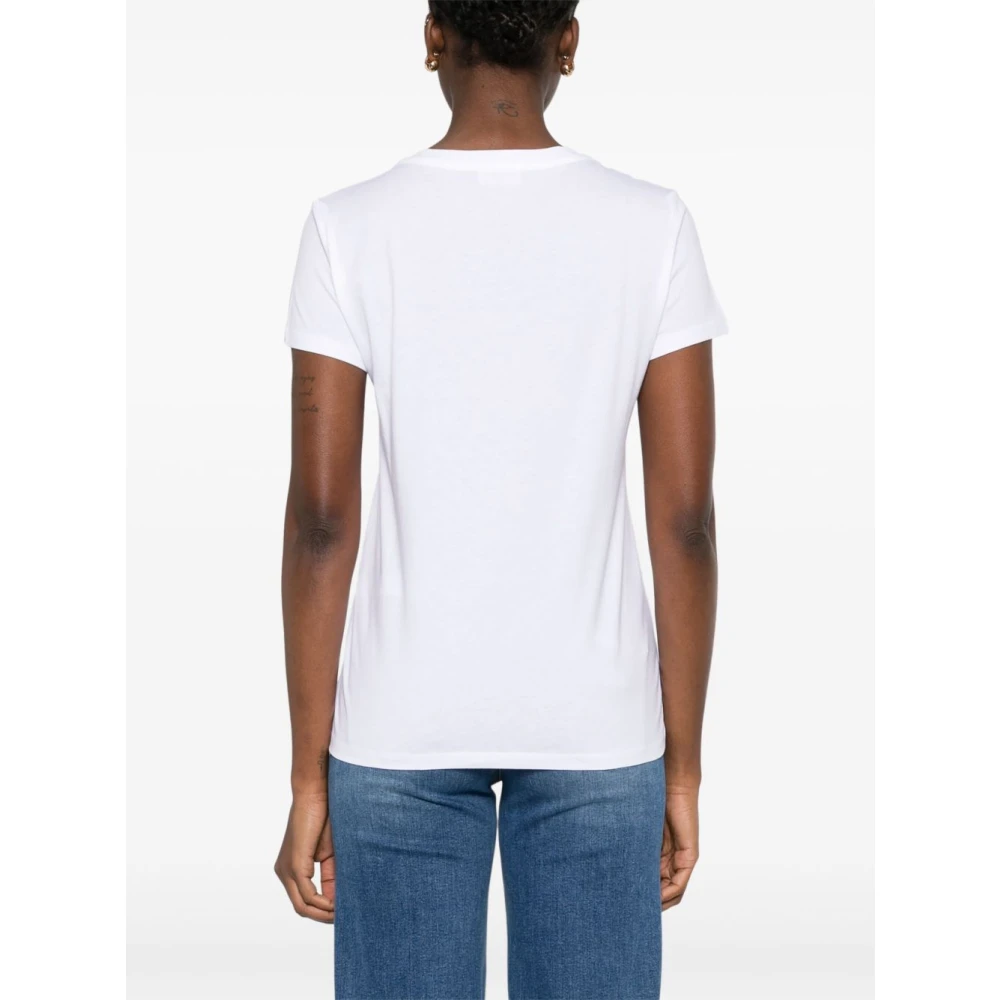 Liu Jo Wit Logo Print Crew Neck T-shirt White Dames