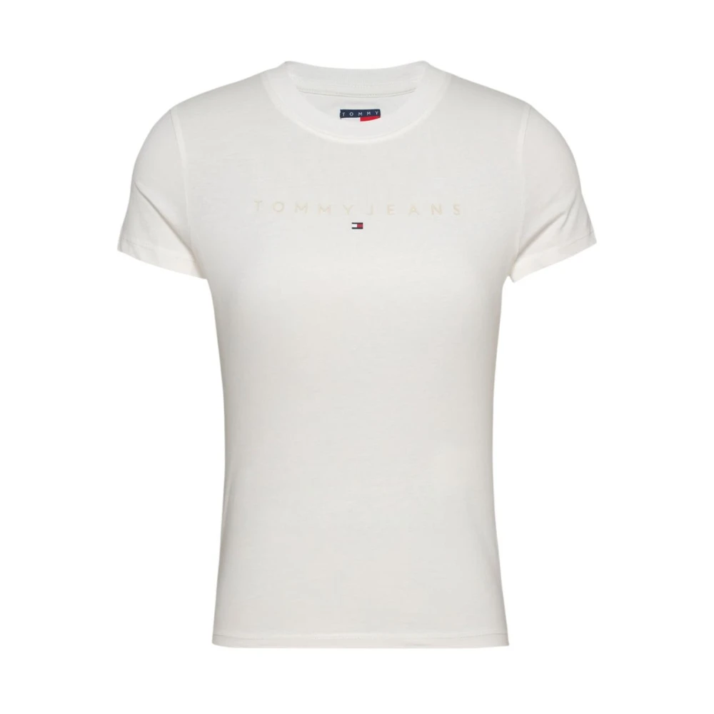 Tommy Jeans Witte Katoenen T-shirt Ronde Hals White Dames