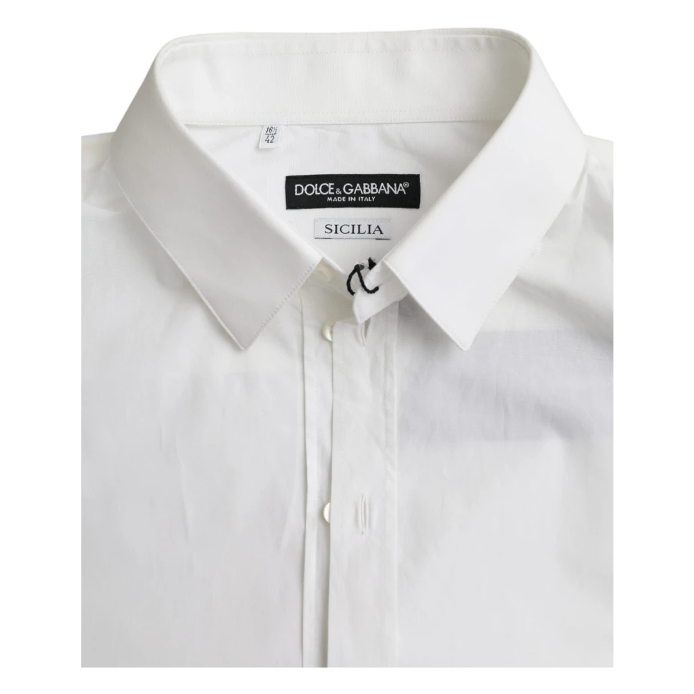 Dolce & Gabbana Wit Katoenen Formeel Overhemd Sicilia White Heren