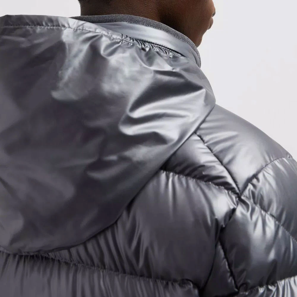 Moncler Korte donsjas met wollen afwerking Gray Heren