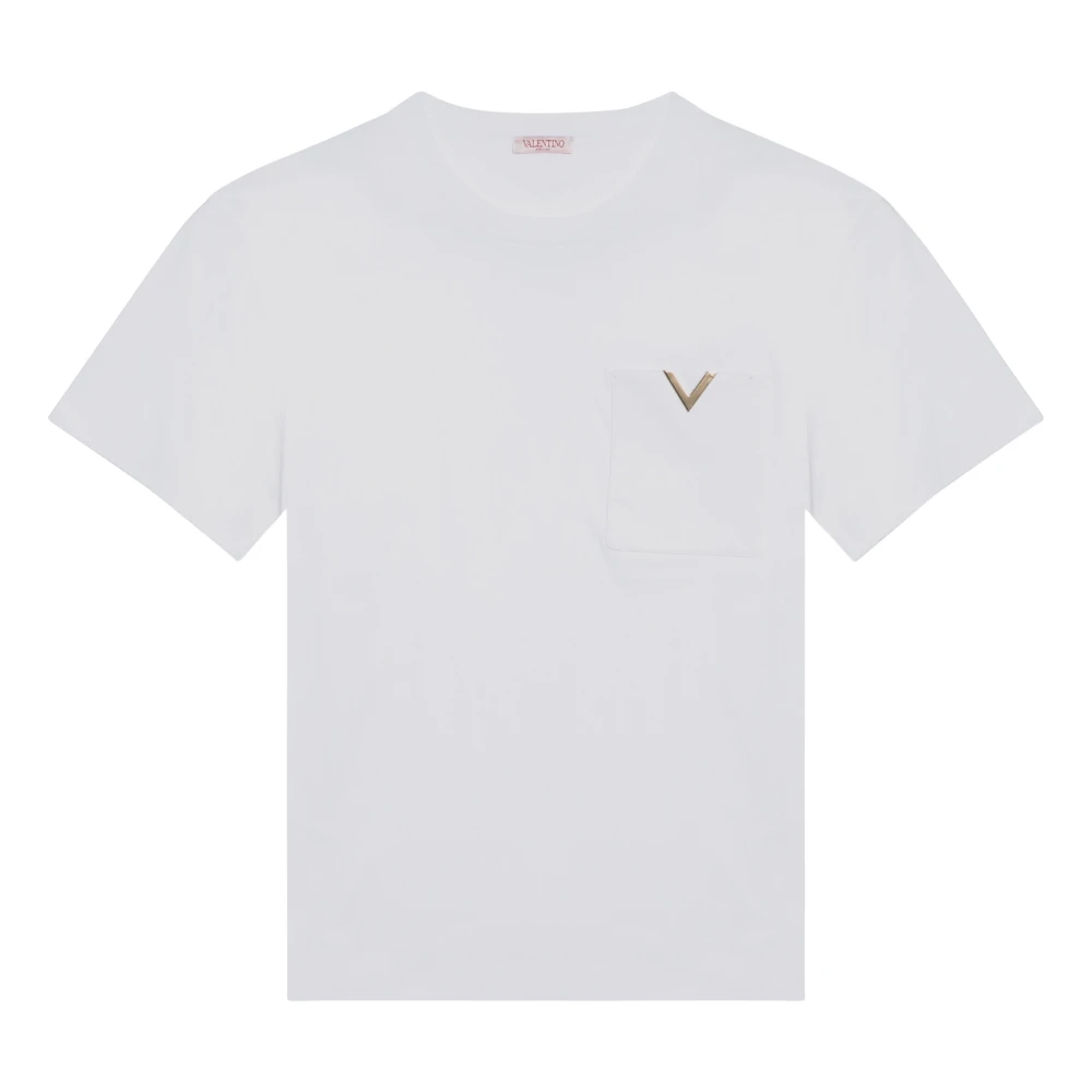 Valentino Garavani Kortärmad rund hals T-shirt White, Herr