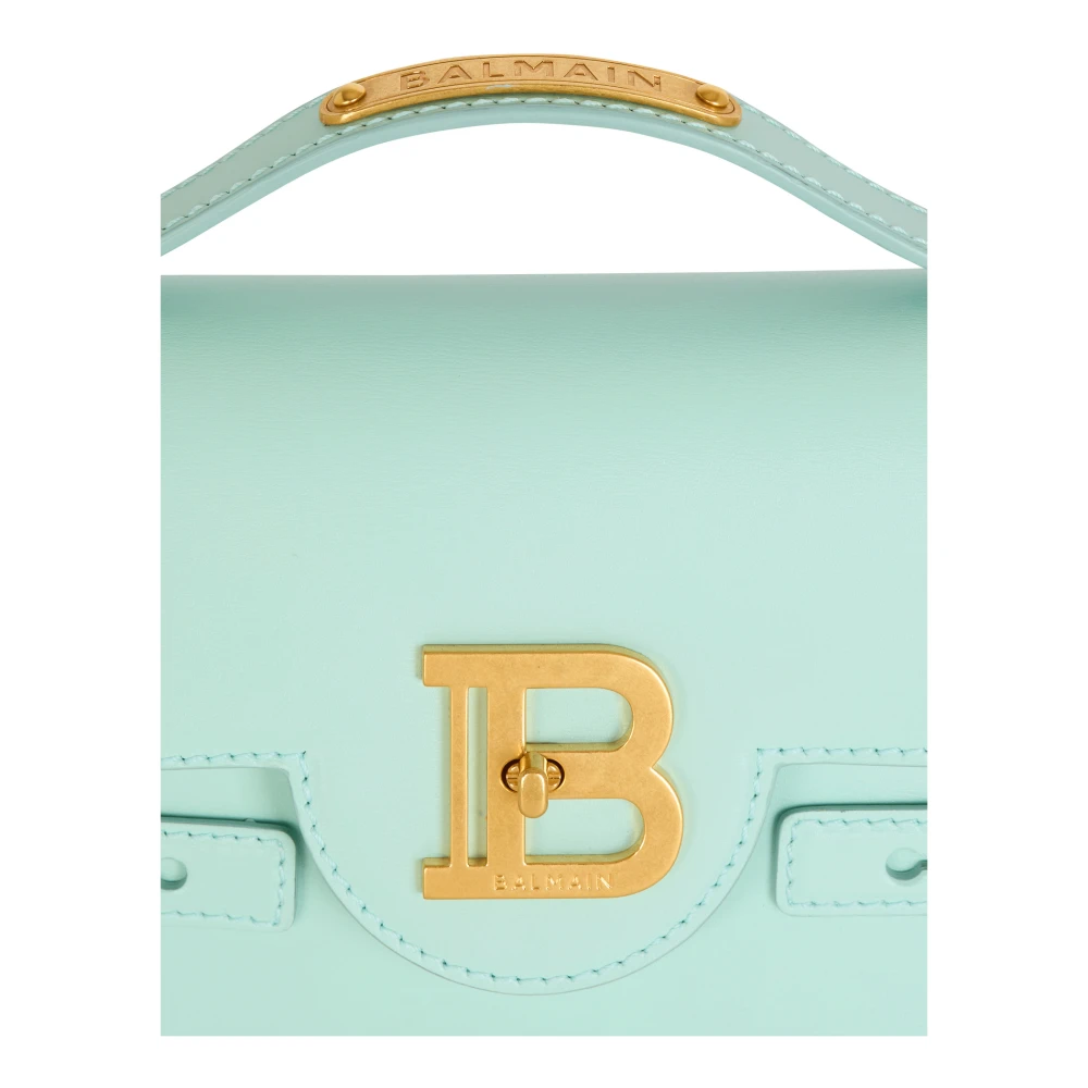 Balmain B-Buzz Shoulder 24 kalfsleren tas Blue Dames