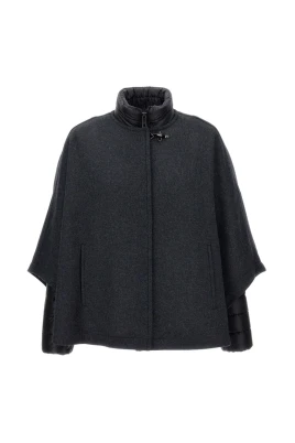 Ull Cape med Hög Hals