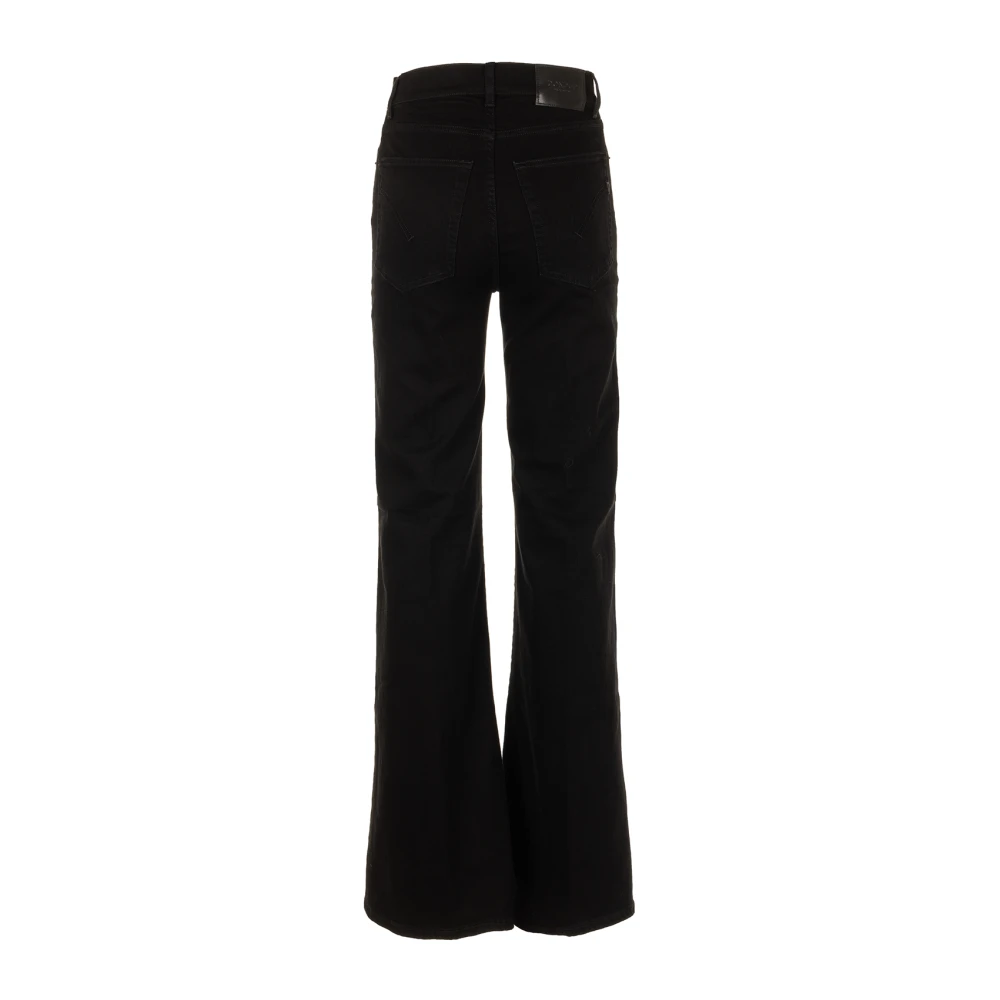 Dondup Zwarte Broek Amber Pantalone Black Dames