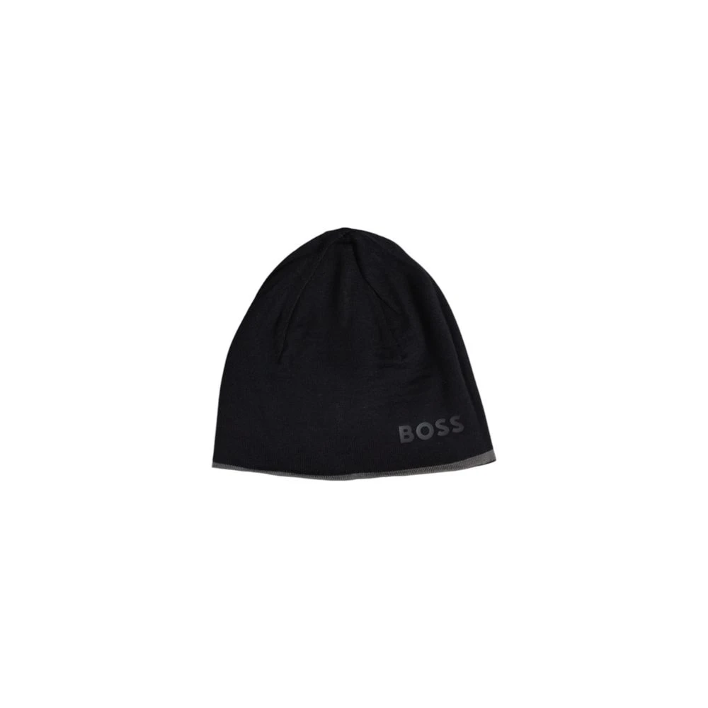 Hugo Boss Zwarte Wollen Hoeden & Petten Collectie Black Heren