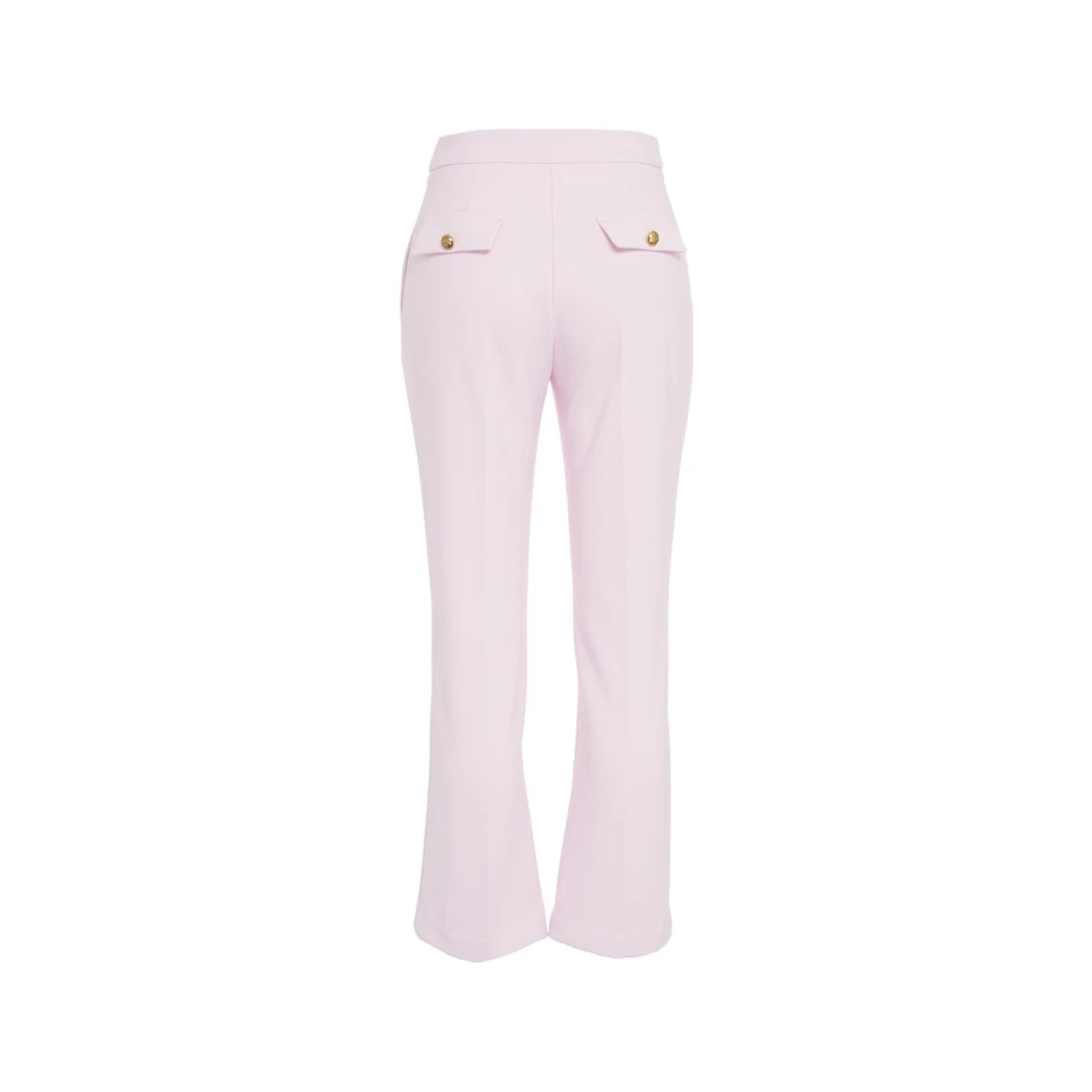 Elisabetta Franchi Roze Geknipte Crêpe Broek Pink Dames