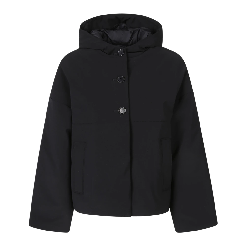 Aspesi Zwarte Minimalistische Jas Tessa Black Dames