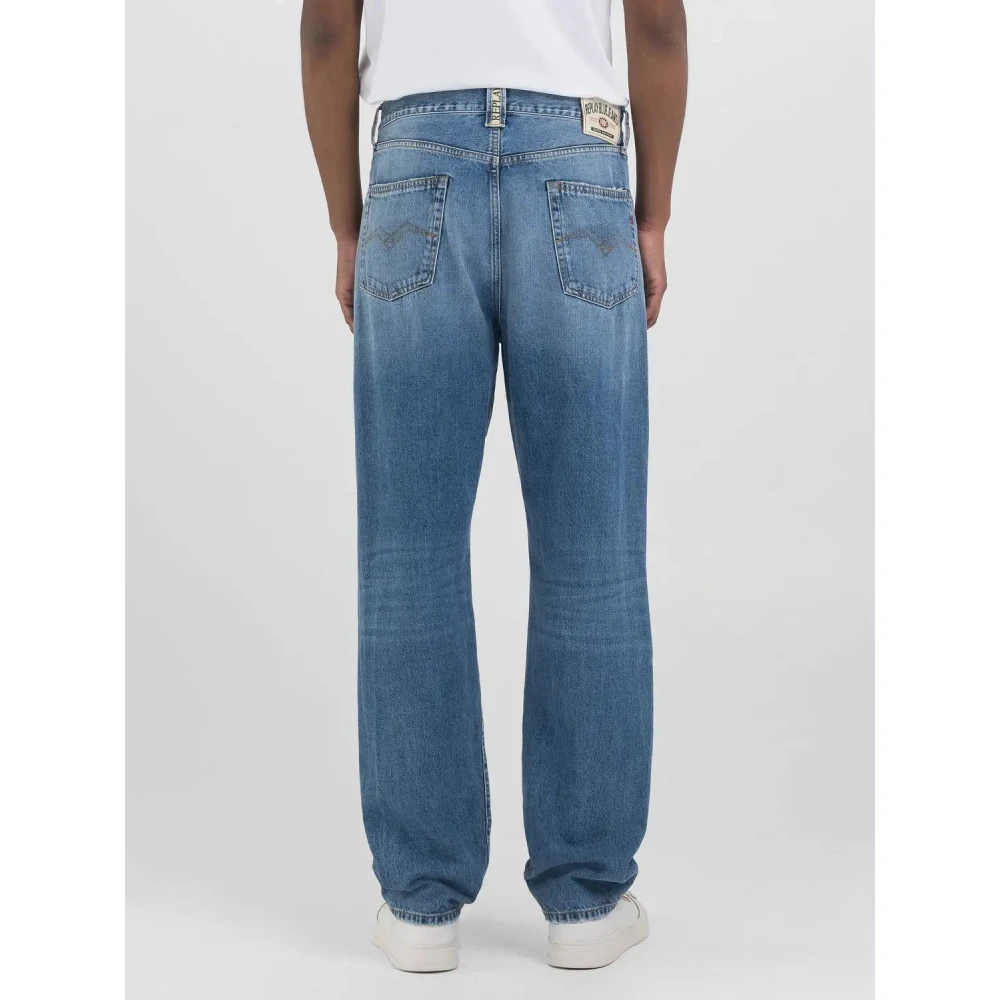 Replay Straight Cut Denim Jeans Blue Heren