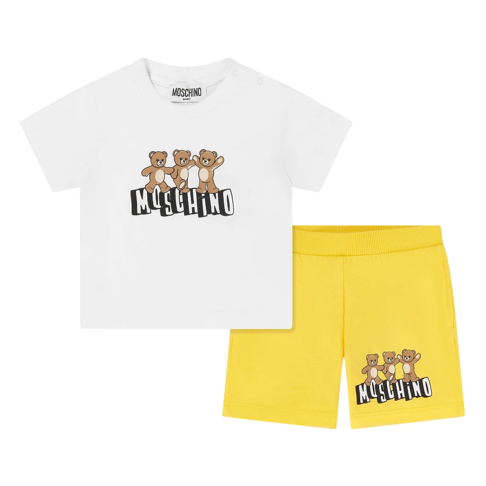 Moschino Boys Multicolor Kids Sets, 9 M, Teddy Bear Logo Short Set