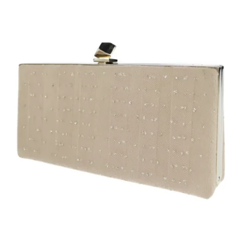 Jimmy Choo Pre-owned Fabric shoulder-bags Beige Dames