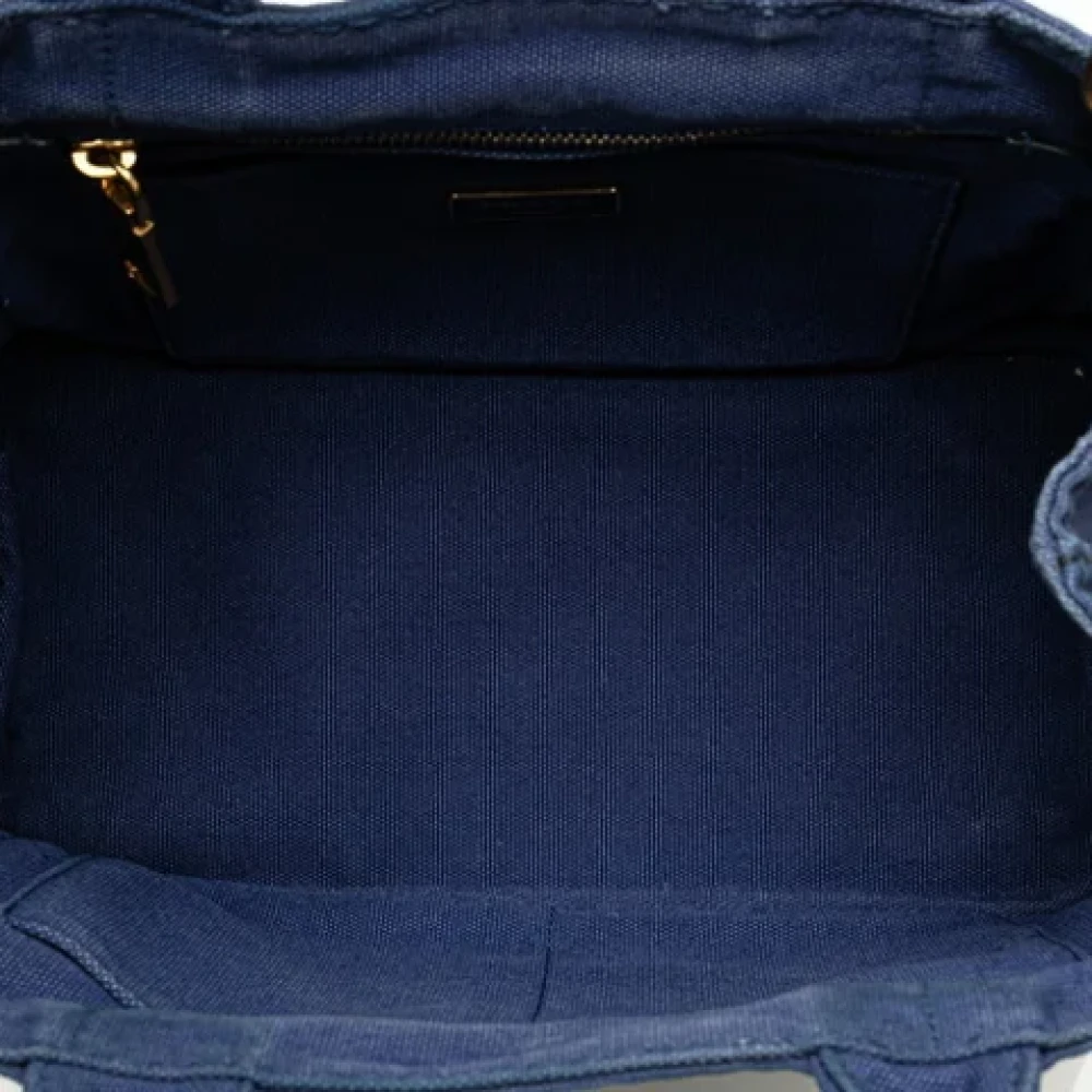 Prada Vintage Pre-owned Canvas prada-bags Blue Dames