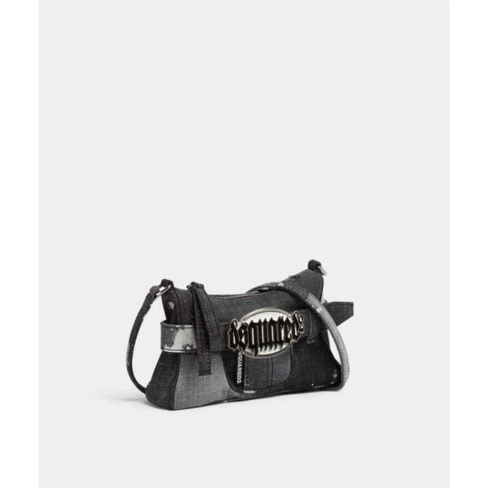 Dsquared2 Denim ketting mini tas Black Dames