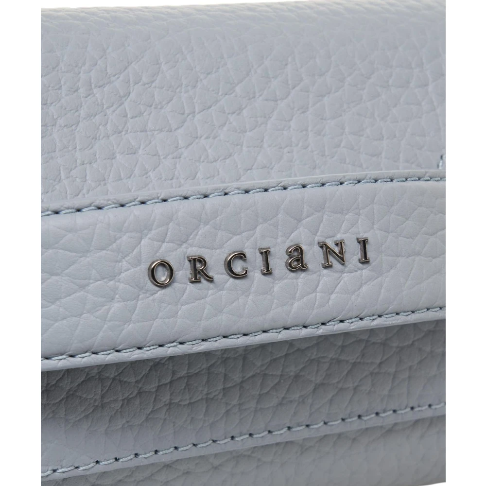 Orciani Blauwe Leren Clutch Handtas Blue Dames