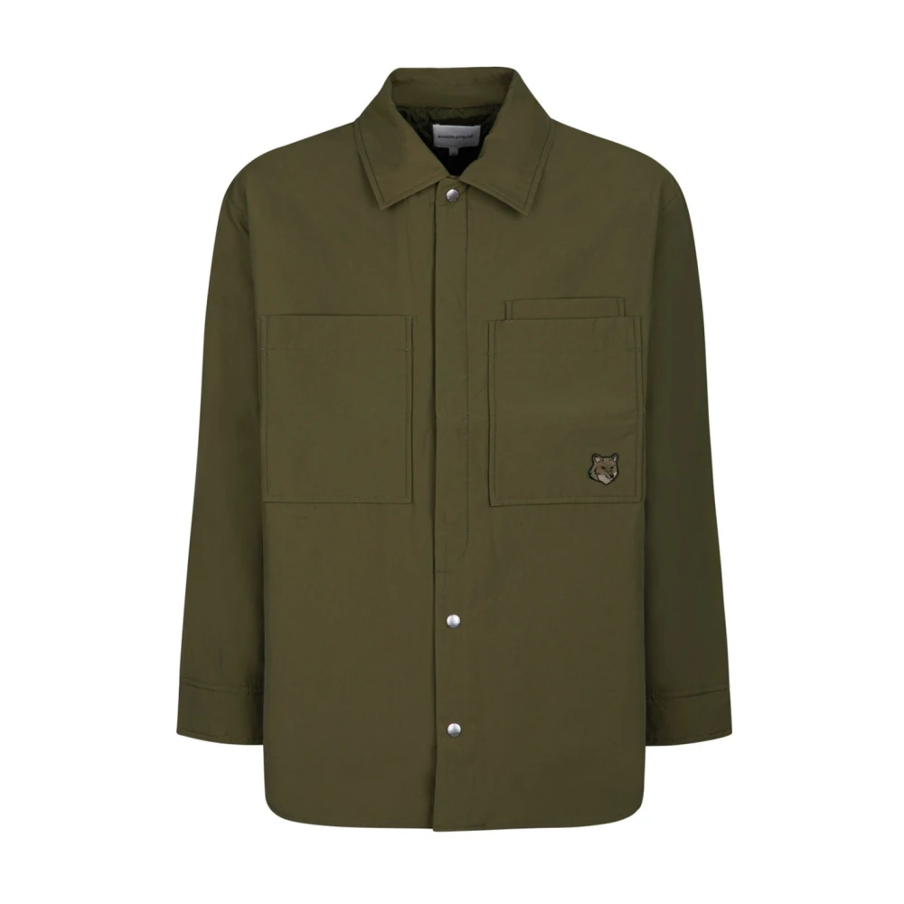 Maison Kitsuné Groene Gewatteerde Overshirt Green Heren