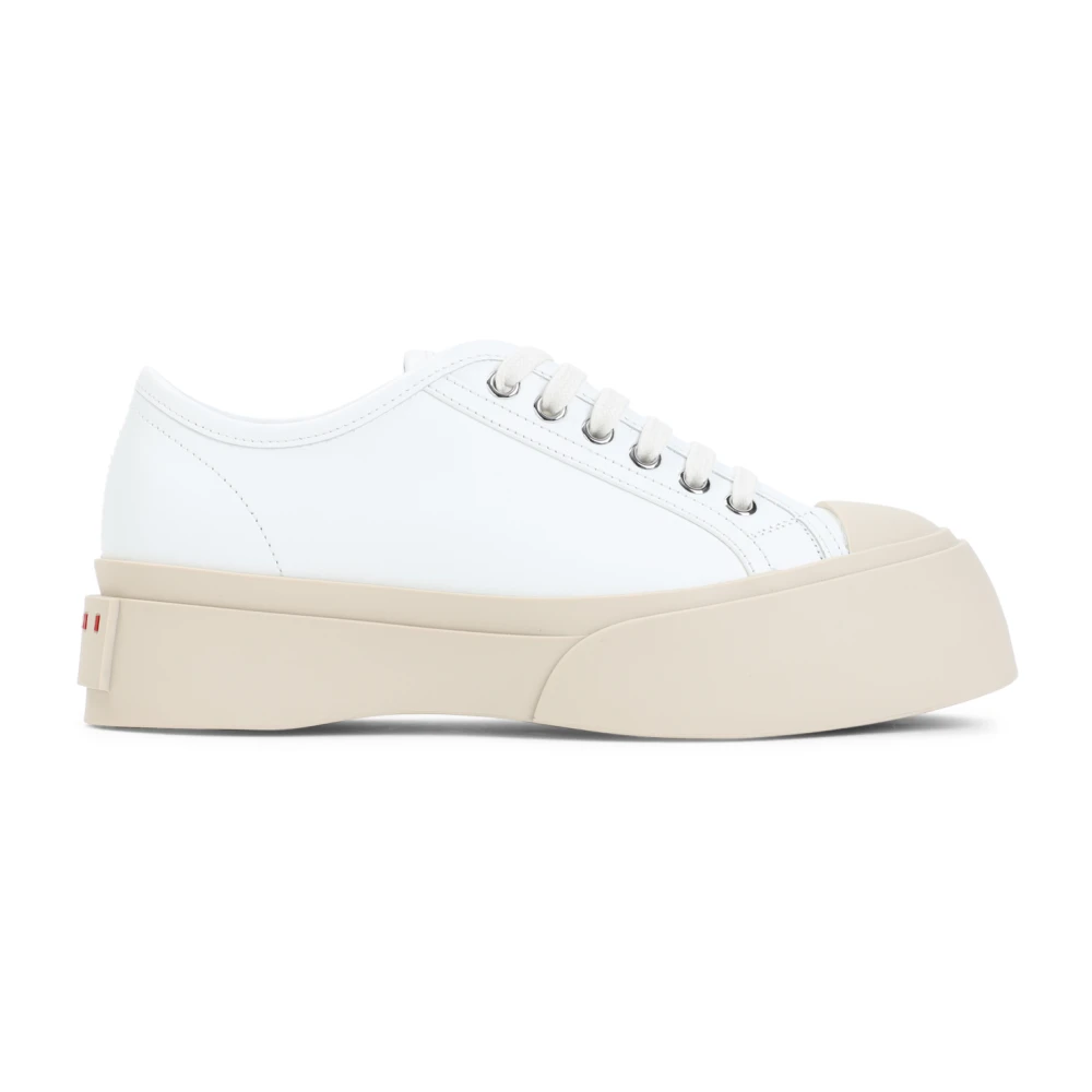 Marni Witte Veterschoenen Elegant Comfortabele Stijl Dames Schoenen