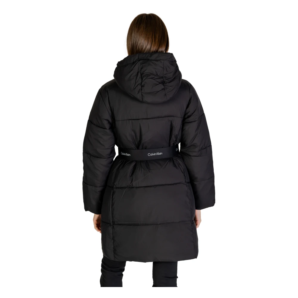 Calvin Klein Jeans Lange Pufferjas Dames Herfst Winter Collectie Black Dames