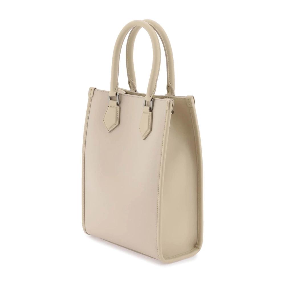 Dolce & Gabbana Kleine nylon tote tas met logo Beige Heren