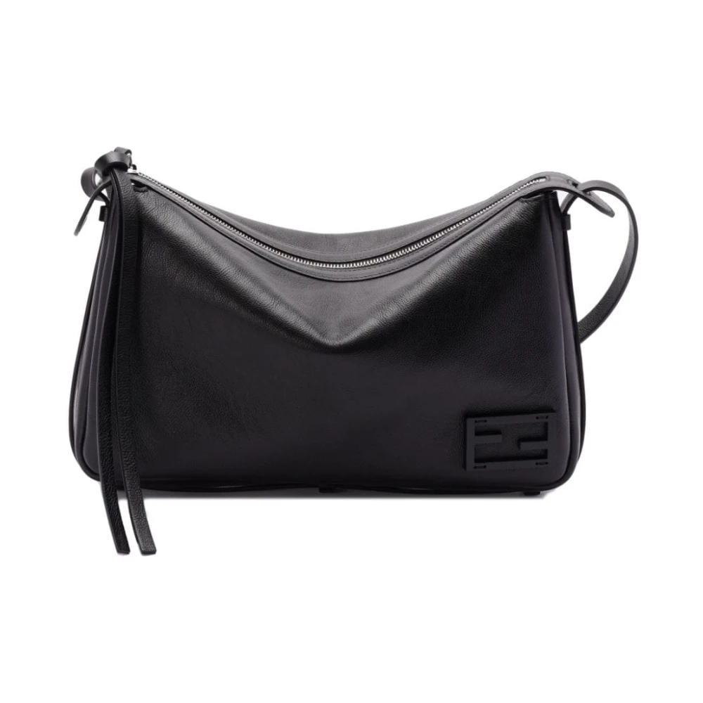 Fendi Women's Black Shoulder Bags, One Size, Iconic Ff Embellished Crossbody Bag