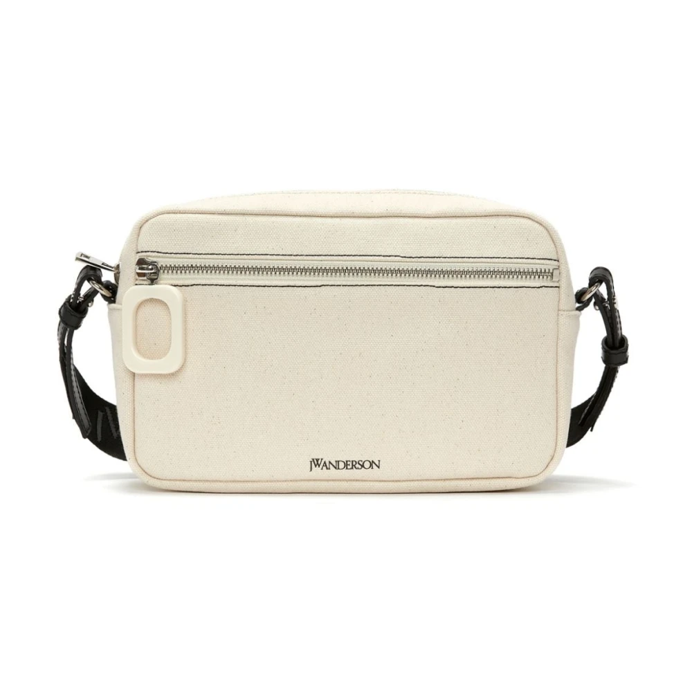 JW Anderson Natuurlijke Logo Crossbody Tas Zwart Beige Dames