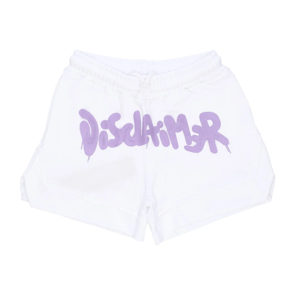 Disclaimer Logo Short White Lilac Streetwear White Dames