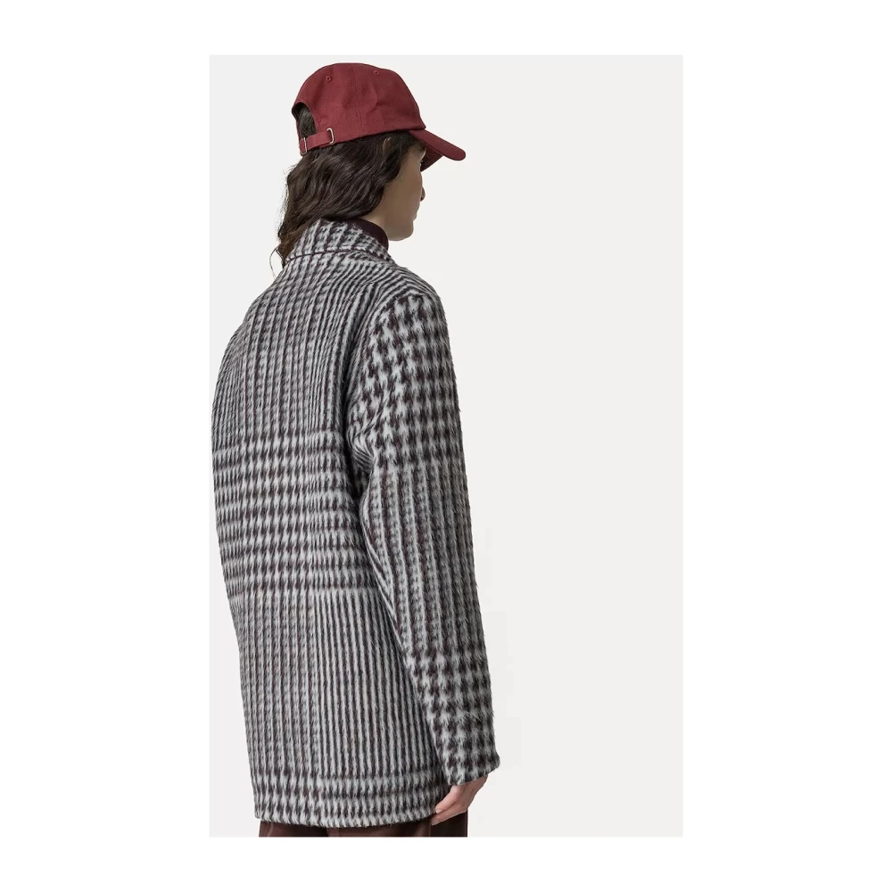 Forte Geruite Wol Alpaca Jas Gray Dames
