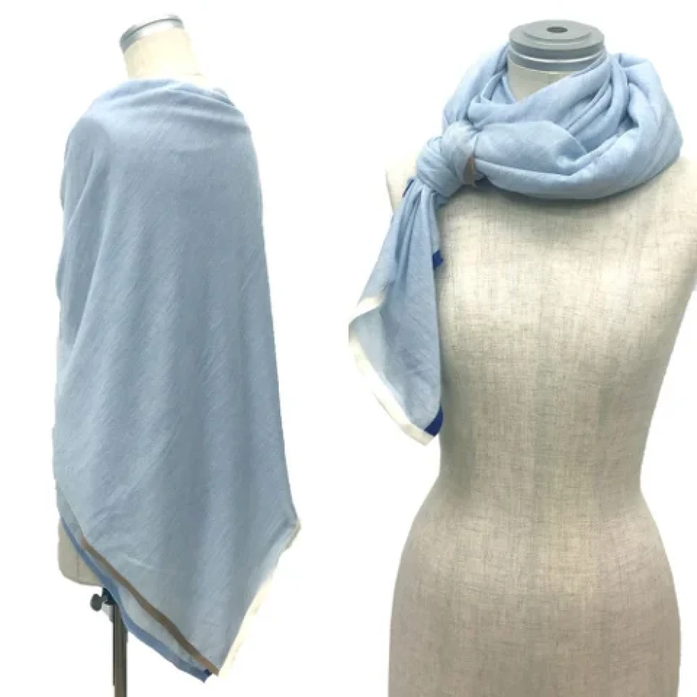Hermès Vintage Pre-owned Cashmere scarves Blue Dames