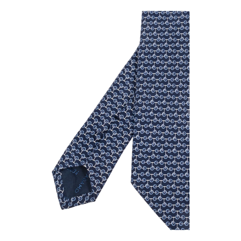 Salvatore Ferragamo Zijden stropdas Blue Heren