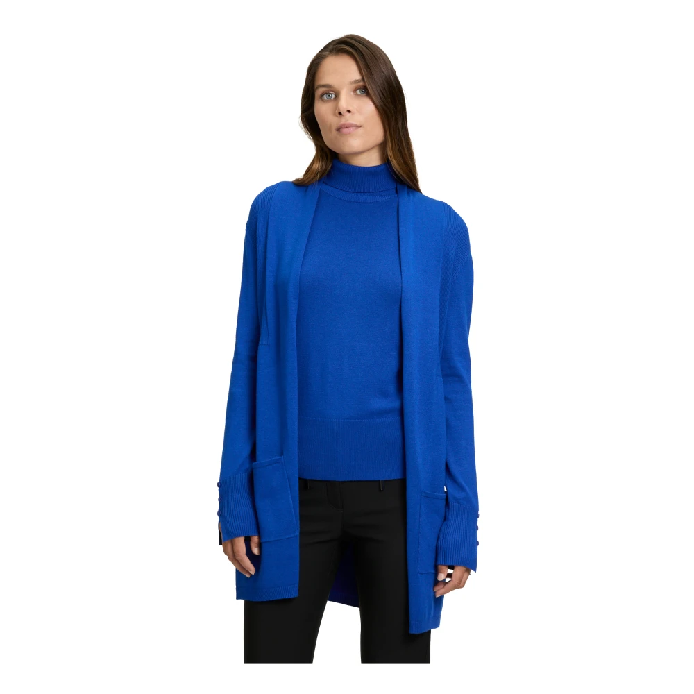 Betty Barclay Geribbelde Lange Vest Blue Dames