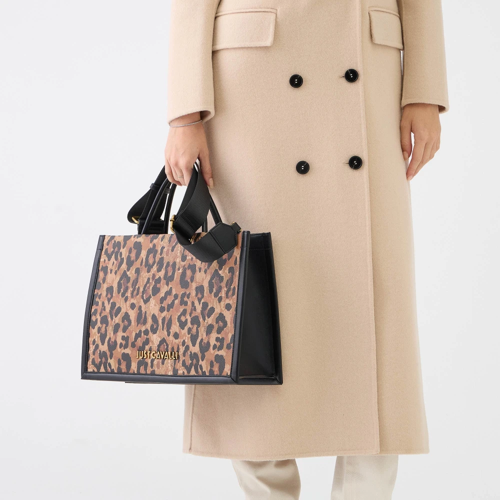 Just Cavalli Luipaardprint Schoudertas Brown Dames