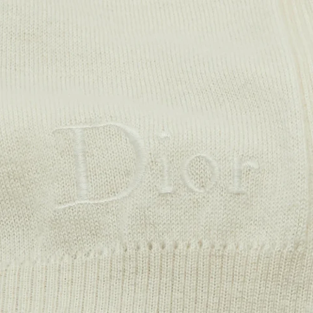 Dior Vintage Pre-owned Cashmere scarves Beige Dames