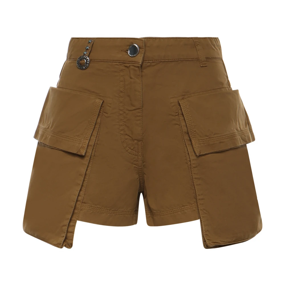 Pinko Women's Brown Flap-Pocket Shorts - Short Shorts - S - Shorts