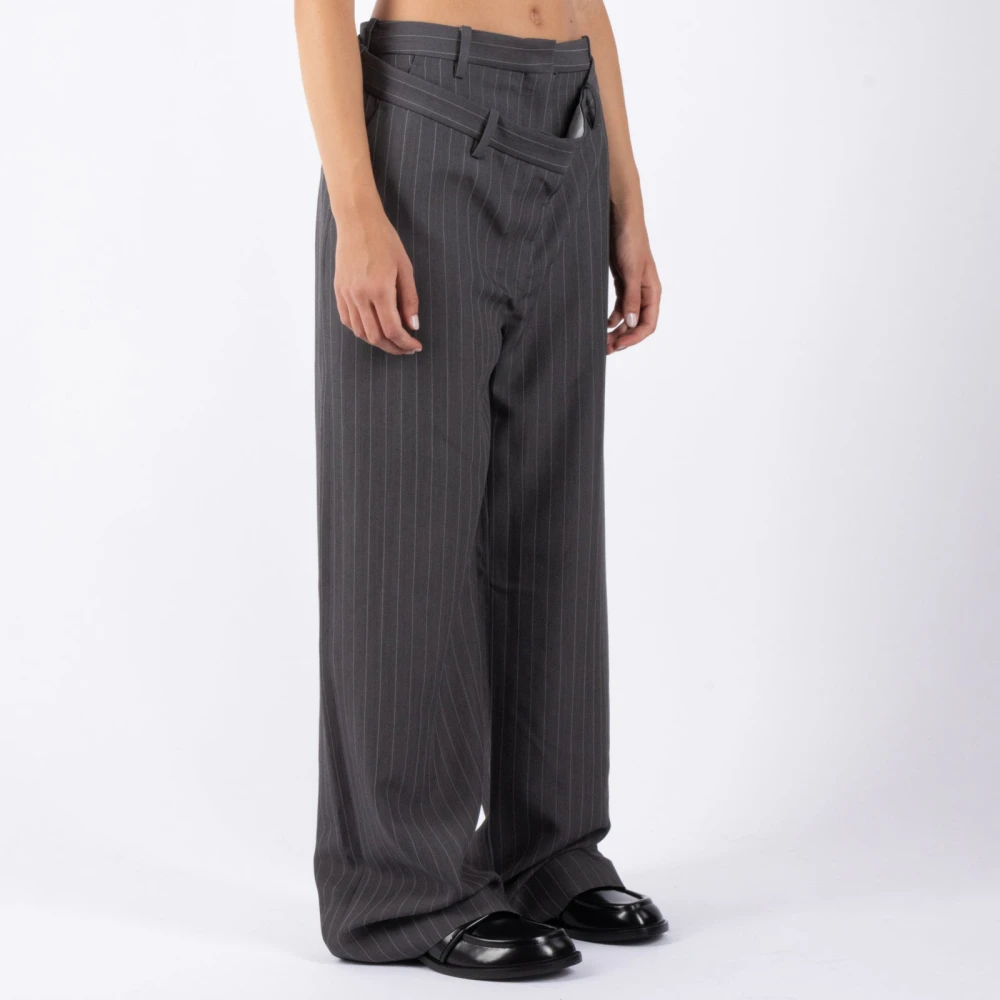 Acne Studios Grijze Melange Wollen Broek Gray Dames