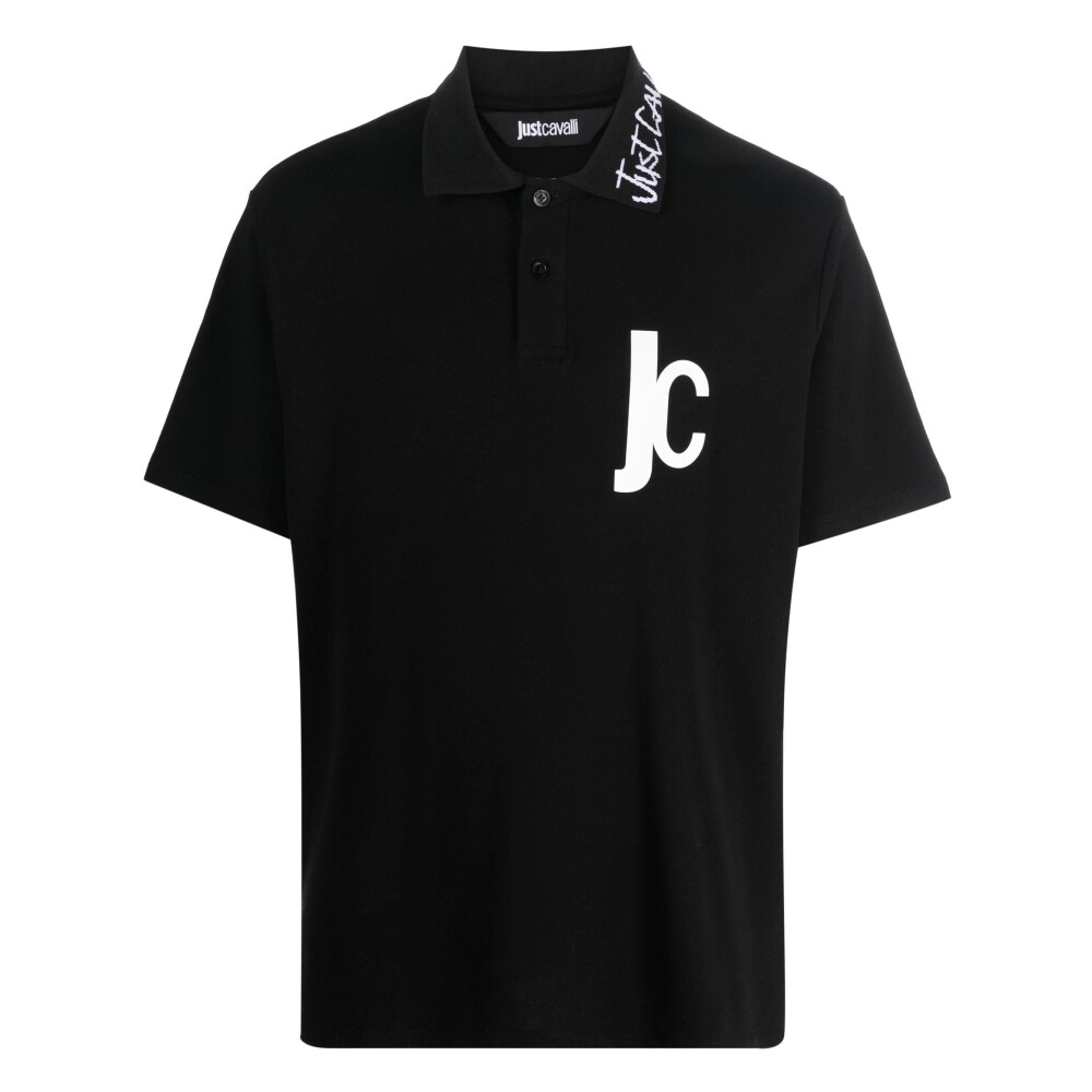 Black Short Sleeve Polo Shirt Just Cavalli Polo Shirts Miinto